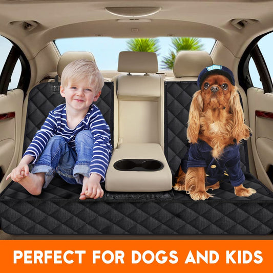 Dog Car Seat Cover, Back Seat Cover for Dogs Pet Car Seat Protector Waterproof Bench Car Seat Cover, Non-Slip Reat Seat Cover Fits Middle Armrest for Most Cars Trucks Suvs - Black - Trendzy Cart
