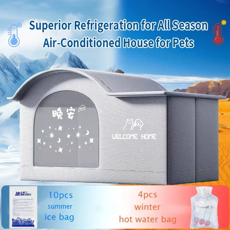 Four Seasons Cat Dog Bed Temperature Control Pet House for Summer Cooling Winter Warmth - Trendzy Cart