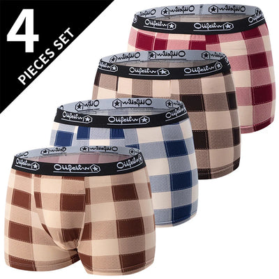 4-piece MEN'S FASHION Printed Underwear Breathable Crotch Boxers for