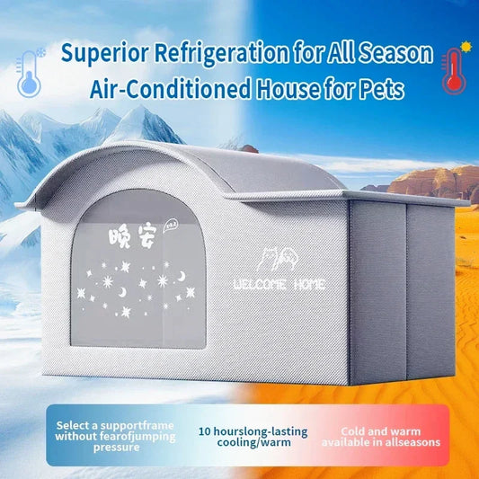 Four Seasons Cat Dog Bed Temperature Control Pet House for Summer Cooling Winter Warmth - Trendzy Cart