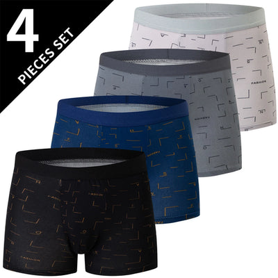 4-piece MEN'S FASHION Printed Underwear Breathable Crotch Boxers for
