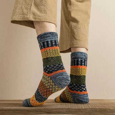 5 Pairs Winter Men's Socks Thicken Wool Socks Warm Men Retro Style