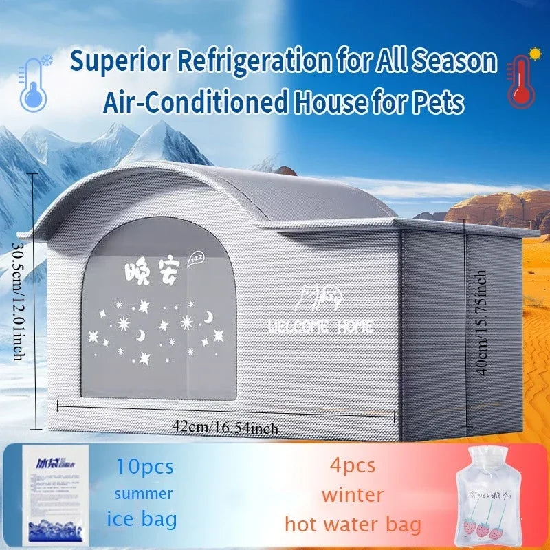 Four Seasons Cat Dog Bed Temperature Control Pet House for Summer Cooling Winter Warmth - Trendzy Cart